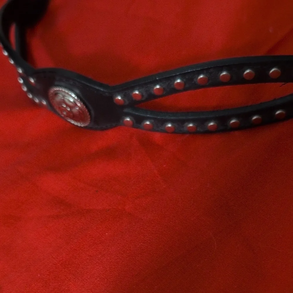 Black Leather Belt with Silver Buckle